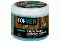 Мыло натуральное Floresan 450мл для мужчин для тела, волос и мягкого бритья 3в1 банка (У-6) (10 974)