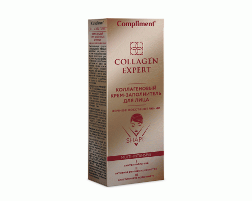 Крем для лица Compliment Collagen Expert 50мл коллагеновый заполнитель ночное восстановление (У-25) (193 309)