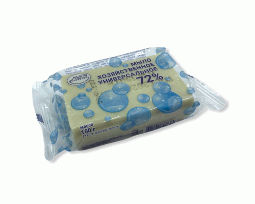 Мыло хозяйственное ГОСТ-30266-95 150г 72%  универсальное в упаковке (У-68) /000147/ (228 282)