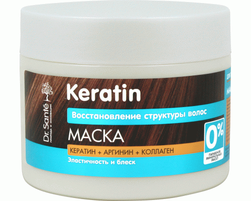 Маска для волос Эльфа Dr.Sante Keratin глубокое восстановление и питание 300мл (241 546)