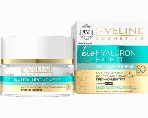 Крем для лица Eveline Bio Hyaluron Expert гипоалергенный мультипитательный 60+ 50мл (248 470)