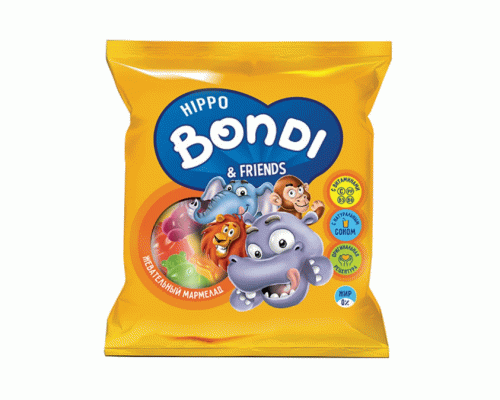 Мармелад жевательный Hippo Bondi & Friends с витаминами 70г (259 770)