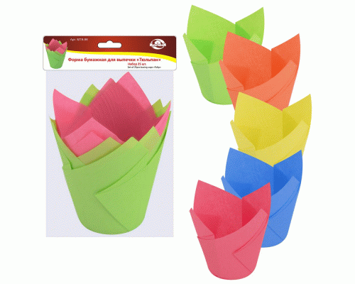 Набор форм для выпечки кексов  25шт Тюльпан бумажные /МТ8-98/ (218 572)