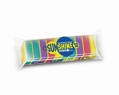 Губки для посуды 10шт из поролона Grifon Sunshine /910-010/ (96 477)