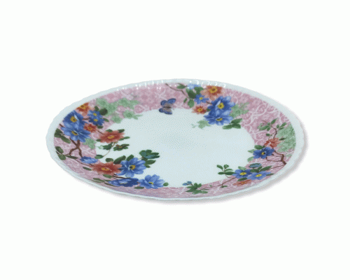 Тарелка плоская d-24см голубые цветы (У-36) (253 456)