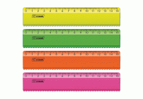 Линейка пластмассовая 15см с волнистым краем Стамм Neon /ЛН170/ (256 477)