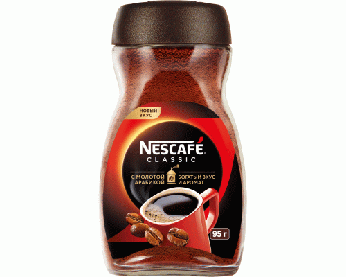 Кофе Nescafe Classic 95г натуральный растворимый ст/б /02265/ (263 875)