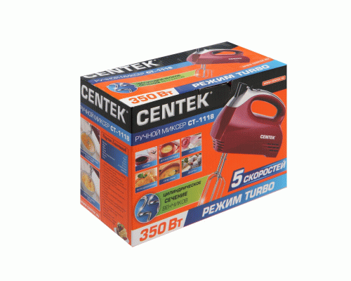 Миксер эл. 350Вт хром/вишня Centek (265 530)