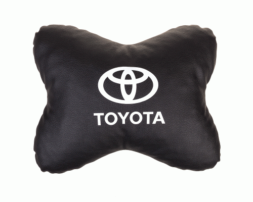 Подушка на подголовник кожа иск. черная SW Toyota (250 385)