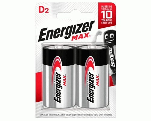 Батарейки алкалиновые D LR20 Energizer MAX E95 (У-2) /ЭНР110-D426823/ (254 720)