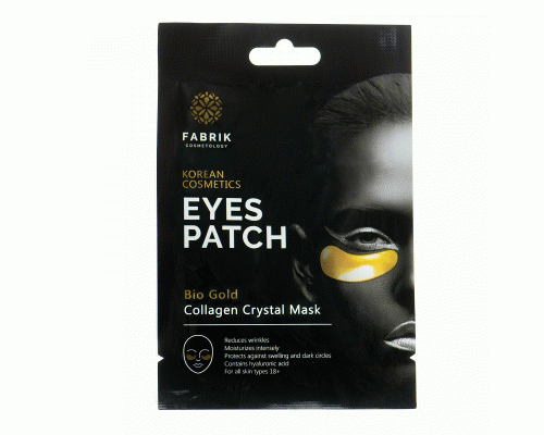 Маска-патчи вокруг глаз гидрогелевые Fabrik Cosmetology с био золотом, черная упаковка (222 782)