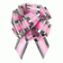 Бант упаковочный шар №3,2 серебро Розовые сердца на розовом (У-1) (225 725)