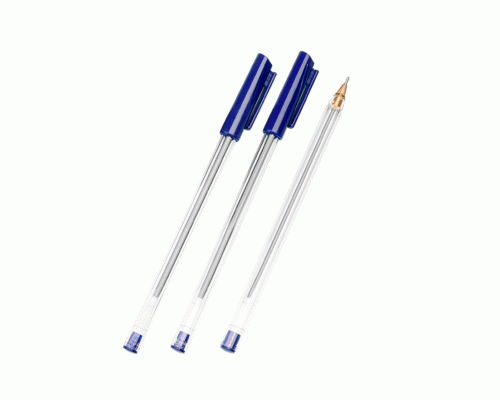 Ручка шариковая синяя 0,7мм Стамм прозрачный корпус /РШ800/ (270 723)