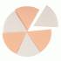 Спонж для макияжа латекс  7,8*2,2см круг из 6 частей бело-бежевый (270 421)