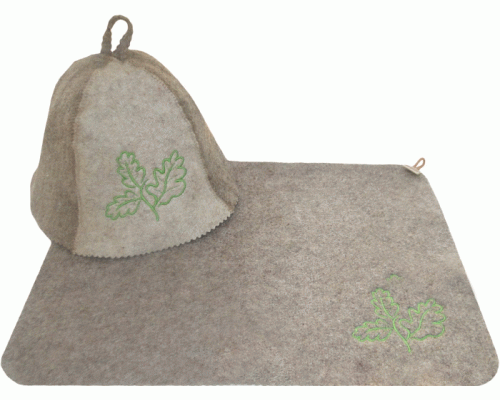 Набор для бани Дубовый лист (шапка, коврик) (265 485)