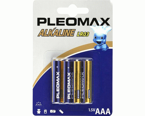 Батарейки алкалиновые ААА LR03 Samsung Pleomax на блистере /4/40/400/ (73 167)