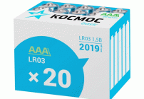 Батарейки алкалиновые ААА LR03 Космос в пластиковом боксе /20/640/ (155 048)