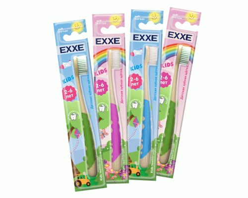 Зубная щетка детская Exxe Kids 2-6 лет мягкая  (246 246)