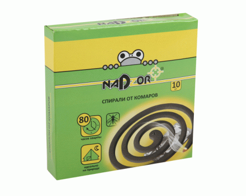 Спирали от комаров Nadzor 10шт малодымные без запаха (У-60) (273 820)