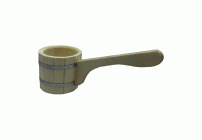 Ковш 0,5л бондарный, с горизонтальной ручкой Бацькина баня (228 055)