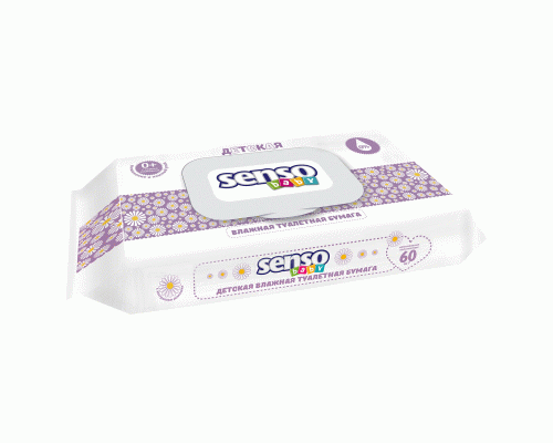 Туалетная бумага влажная Senso Baby 60шт детская (276 227)