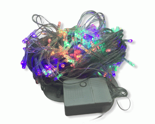 Гирлянда 360 ламп 25м цветная, прозрачный провод (278 802)