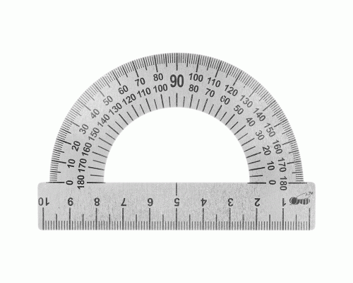 Транспортир 10см, 180° ArtSpace металлический /ТС-10/ (279 306)