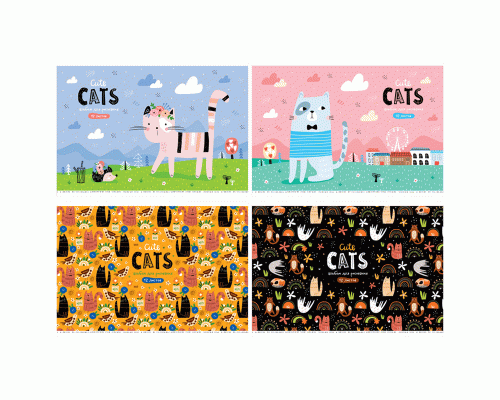 Альбом для рисования 12л. Рисунки. Cute cats, скрепка ArtSpace (279 175)