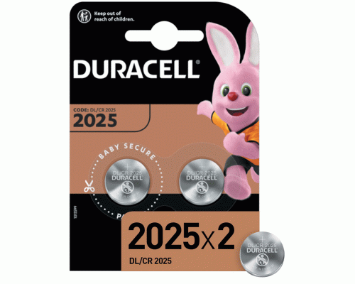 Батарейки литиевые 3V таблетка CR2025 Duracell на блистере /2/ (280 709)