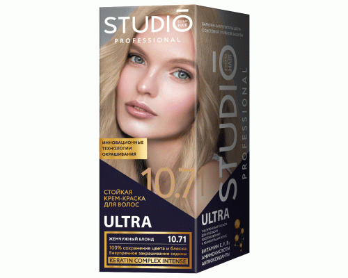 Крем-краска для волос Studio 10.71 жемчужный блондин 15мл  (226 657)