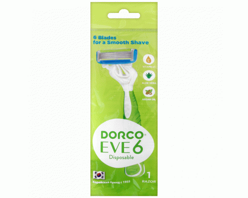 Станок для бритья одноразовый жен. Dorco Eve6 6 лезвий с плавающей головкой  (246 236)