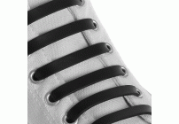 Шнурки для обуви  6шт  9см силиконовые с плоским сечением 13мм черные (227 867)