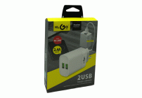 Сетевой адаптер белый 2USB 2,4A KLGO (280 665)