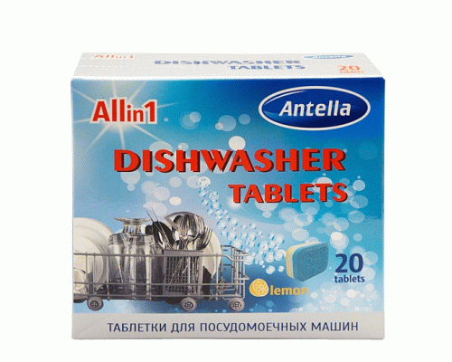 Средство для посудомоечных машин таблетки 20шт All in 1 Antella (213 433)