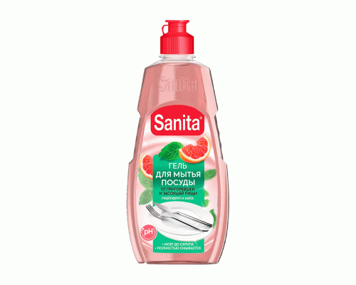 Средство для мытья посуды Sanita  450г Грейпфрут и мята гель (282 181)