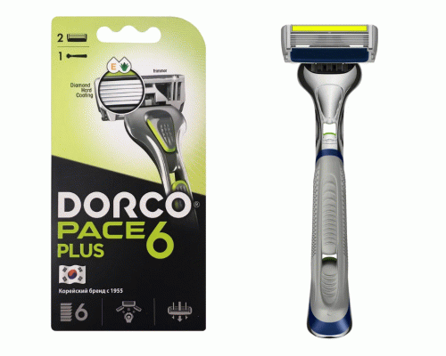 Станок для бритья Dorco Pace6 6 лезвий + 2 сменные кассеты (282 892)