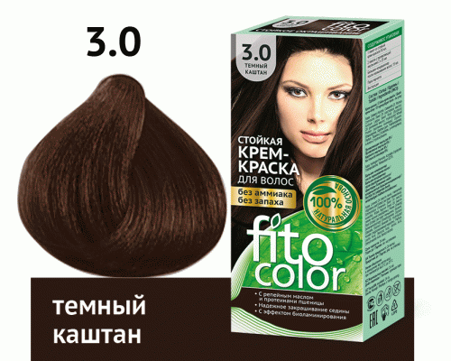 Крем-краска для волос стойкая Fitocolor т. 3.0 темный каштан 115мл (283 738)