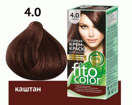 Крем-краска для волос стойкая Fitocolor т. 4.0 каштан 115мл (283 741)