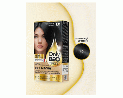 Крем-краска для волос стойкая Only Bio Color т. 1.0 роскошный черный 115мл (283 778)