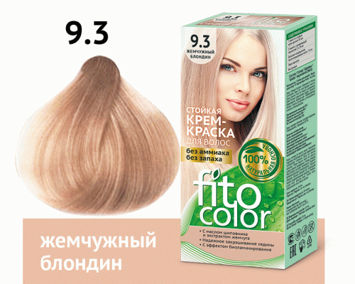 Крем-краска для волос стойкая Fitocolor т. 9.3 жемчужный блондин 115мл (283 750)