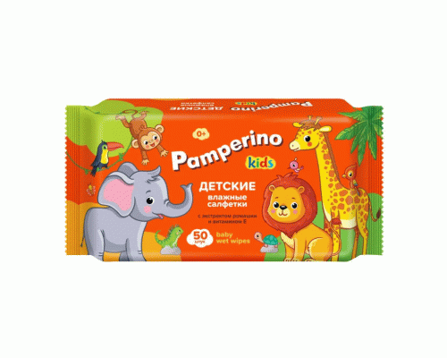 Салфетки влажные детские Pamperino  50шт с ромашкой и витамином Е (275 551)