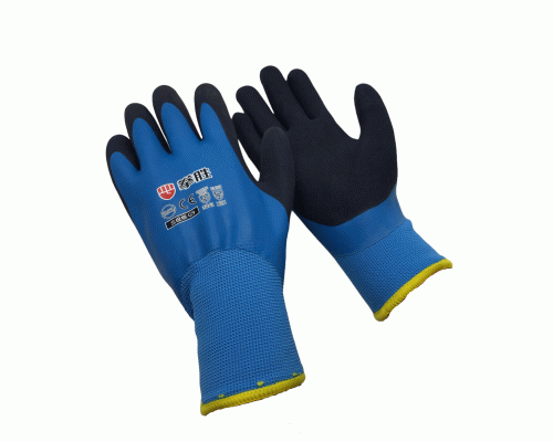 Перчатки теплые прорезиненные синие (285 356)