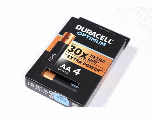 Батарейки алкалиновые АА LR6 Duracell Optimum  /4/64/16000/ (284 831)