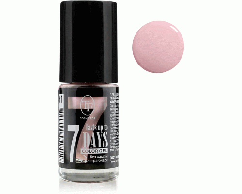 Лак для ногтей TF Color Gel 8мл т. 261 розовый перламутр (У-6) (221 004)