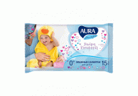 Салфетки влажные детские Aura  15шт Ultra Comfort /4202/8492/ (102 620)
