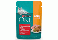 Purina One 75г для стерилизованных котов и кошек с курицей и зеленой фасолью (288 376)