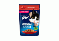 Felix  75г Аппетитные кусочки говядина в желе (288 386)