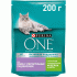 Purina One 200г для взрослых кошек с чувствительным пищеварением с индейкой и рисом (288 399)