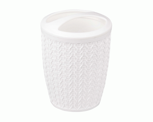 Подставка для зубных щеток Вязаное плетение белая /М7120/ (289 189)