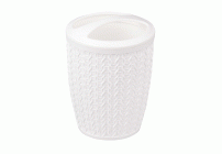 Подставка для зубных щеток Вязаное плетение белая /М7120/ (289 189)